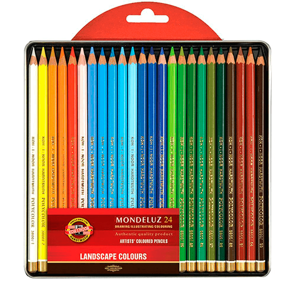 Lápis Aquarelável Mondeluz 24 Cores Paisagens